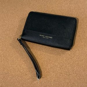 Marc Jacobs black & gold wristlet
